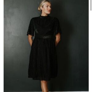 Elegant Black Dotted Dress